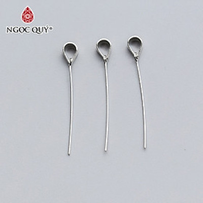 Combo 5 cái charm bạc móc khoen dài móc mặt dây chuyền - Ngọc Quý Gemstones