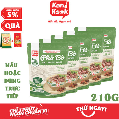 Nước Cốt Cô Đặc Vị Phở Bò KanKook Gói 210g Nấu/Trộn Ăn Liền Gia Vị Hoàn Chỉnh Chuẩn Vị Phở Sài Gòn