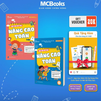 Sách - Combo Bài Tập Hổ Trợ Nâng Cao Toán Lớp 4 - Tập 1 + 2 - MCBooks