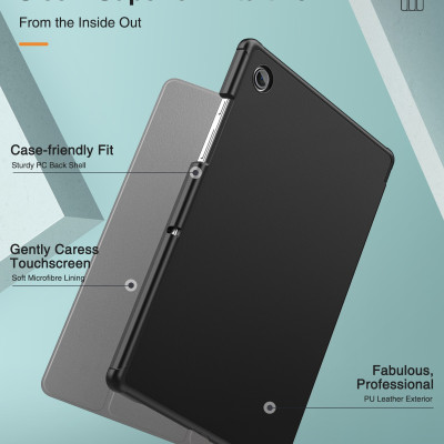Bao da chống sốc cho Samsung Galaxy Tab A8 10.5 inch 2022 (SM-X200 / X205 / X207) hiệu HOTCASE thiết kế siêu mỏng hỗ trợ Smartsleep, gập nhiều tư thế, mặt da siêu mịn - hàng nhập khẩu