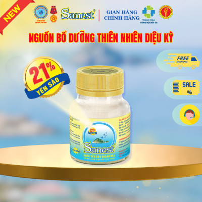  NEW [ Hộp 6 lọ quà tặng ] Nước yến Sào Khánh Hòa Sanest Người Cao Tuổi - Không đường