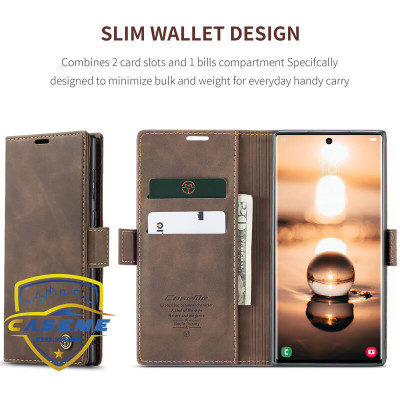 Bao da cao cấp dành cho Samsung S23 Ultra, Samsung S23 Plus, Samsung S23 dạng ví Caseme - Hàng Nhập Khẩu