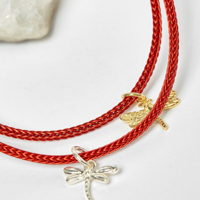 Combo 2 vòng dây đỏ charm chuồn chuồn - Ngọc Quý Gemstones