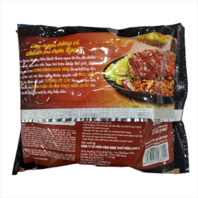 Thùng 30 Gói Mì Cung Đình Kool BBQ Hương Vị Sườn Nướng Hàn Quốc 99g