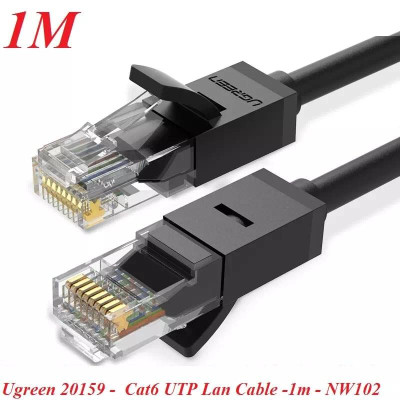 Ugreen UG20159NW102TK 1M màu Đen Cáp mạng LAN CAT6 UTP - HÀNG CHÍNH HÃNG