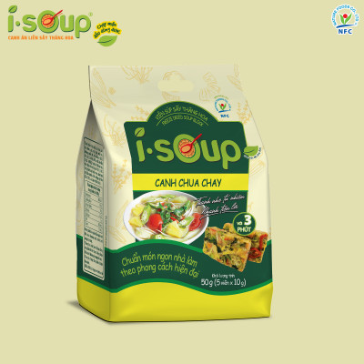 Combo 6 Túi Canh ISOUP (Canh Chua+ Rau Ngót + Cải Xoong) - Canh Ăn Liền Sấy Thăng Hoa