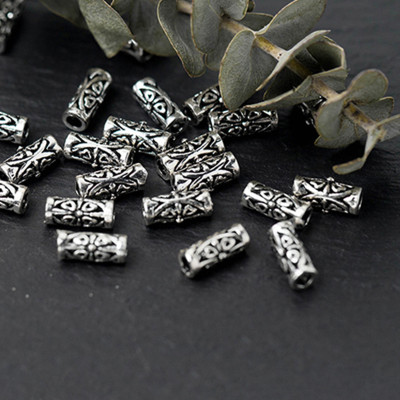 Combo 4 cái charm bạc chặn hạt hình ống trụ nhỏ - Ngọc Quý Gemstones