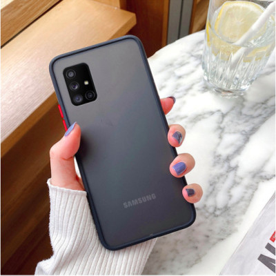 Ốp lưng cho SamSung Galaxy A31 nhám viền màu chống sốc chống vân tay bảo vệ camera - Hàng chính hãng