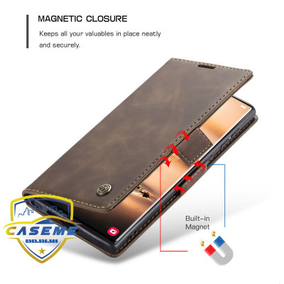 Bao da cao cấp dành cho Samsung S23 Ultra, Samsung S23 Plus, Samsung S23 dạng ví Caseme - Hàng Nhập Khẩu