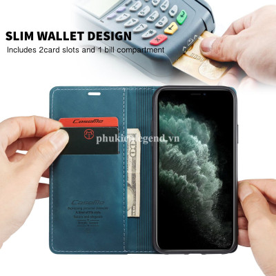 Bao da dạng ví dành cho iPhone 12, 12 Pro hiệu caseme chống sốc chống va đập bụi bẩn, có ngăn đựng tiền, đựng thẻ tiện dụng - Hàng chính hãng