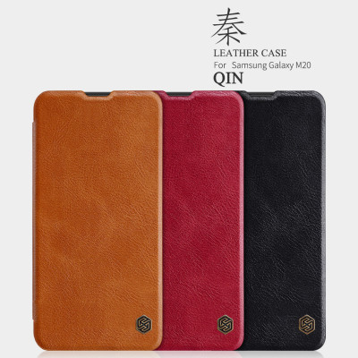 Bao Da Da Bò Cho Samsung Galaxy M20 hiệu Nillkin Qin Có Ngăn Đựng Thẻ - Hàng Chính Hãng