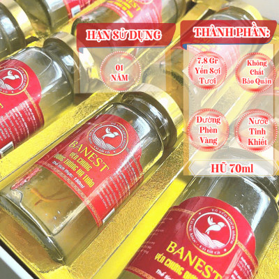 Sét Quà Tặng 10 Hũ Yến 70ml chứa 7.8g Yến Tươi Tiệt Trùng Cao Cấp - Yến Sào BaNest