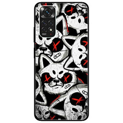Ốp lưng dành cho Xiaomi Redmi Note 11 4G - Mèo Trắng Đỏ Dữ