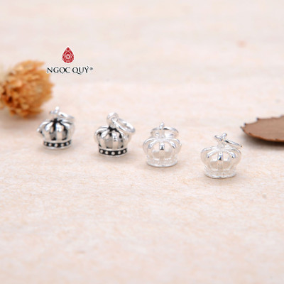 Charm bạc vương miệng mặt treo 7.2x8.4 mm - Ngọc Quý Gemstones