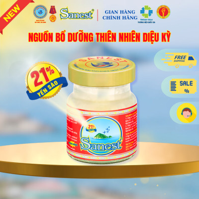  NEW [ Hộp 6 lọ quà tặng ] Nước Yến sào Khánh Hòa Sanest - Không đường