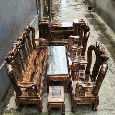 Bộ Bàn Ghế Minh Quốc Đào Gỗ Tràm