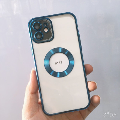 Ốp lưng dành cho iPhone 11 Pro, 11, 11 Pro Max, 12 Pro, 12, 12 Pro Max, 13 Pro, 13 Pro Max, Xs Max, Xs, 14, 14 Plus, 14 Pro , 14 Pro Max  viền màu hở logo Táo sang trọng - Hàng chính hãng