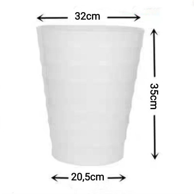 Combo từ 1 đén 2 chậu vòng tròn trồng cây cảnh bằng nhựa ABS bóng cao cấp M 32 cm x C 35cm Màu trắng