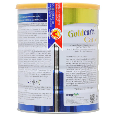 Combo 2 Lon Sữa bột Wincofood Goldcare Canxi (850g/lon) kèm túi xách