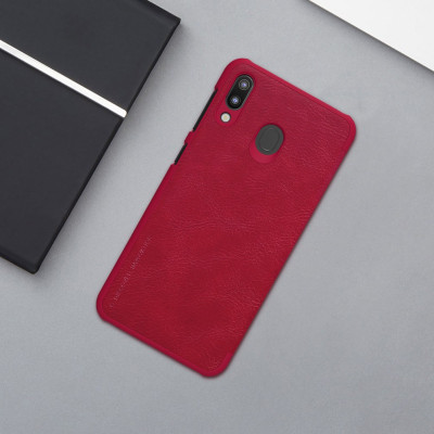 Bao Da Da Bò Cho Samsung Galaxy M20 hiệu Nillkin Qin Có Ngăn Đựng Thẻ - Hàng Chính Hãng