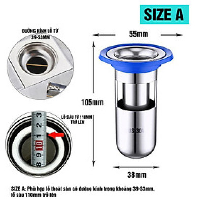 Phụ kiện ngăn mùi hôi nhà tắm, Inox Sus 304 lắp thoát sàn chống côn trùng Minh House