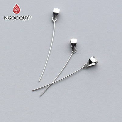 Combo 5 cái charm bạc móc khoen dài móc mặt dây chuyền - Ngọc Quý Gemstones