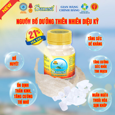  NEW [ Thùng 60 lọ] Nước Yến sào Khánh Hòa Sanest 21% - Dành cho Người Cao Tuổi - Có đường