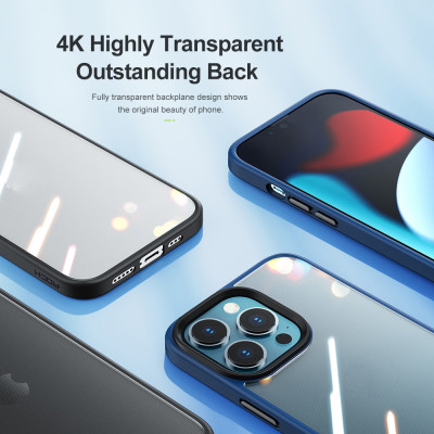 Ốp lưng chống sốc viền cao su cho iPhone 14 Pro (6.1 inch) thiết kế mặt lưng trong suốt Hiệu Rock hybrid tective Case (độ đàn hồi cao, bảo vệ toàn diện, tản nhiệt tốt) - hàng nhập khẩu