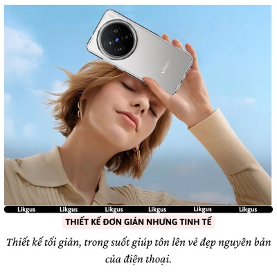 Ốp lưng trong suốt chống sốc cho Vivo X200 Pro / Vivo X200 Ultra hiệu Likgus Crystal - Viền TPU đệm khí chống sốc, Viền nhô cao – Bảo vệ camera & màn hình, Chống bám vân tay - Hàng nhập khẩu