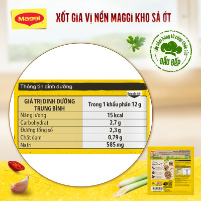 Hộp 10 gói Xốt gia vị nền Maggi Kho sả ớt