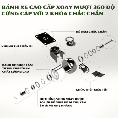 Đế Lót Chậu Cây Có Bánh Xe Cao Cấp Đường Kính 35cm Tải Trọng 150Kg, Để Di Chuyển Chậu Cây Thường Xuyên