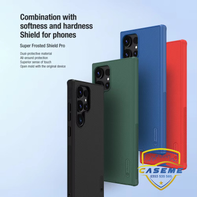 Ốp lưng cho Samsung S24 Ultra, Samsung S24 Plus, Samsung S24 hiệu NILLKIN Super Frosted Shield lưng sần viền mềm, bảo vệ camera, chống sốc, chống trơn, chống vân tay cao cấp - Hàng chính hãng.