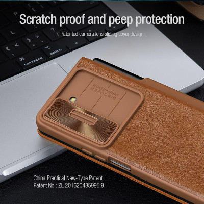 Bao da cho Samsung Galaxy Z Fold6 (Fold 6 5G) hiệu Nillkin Qin Pro Leather(chống sốc, có khe để bút)- Hàng chính hãng