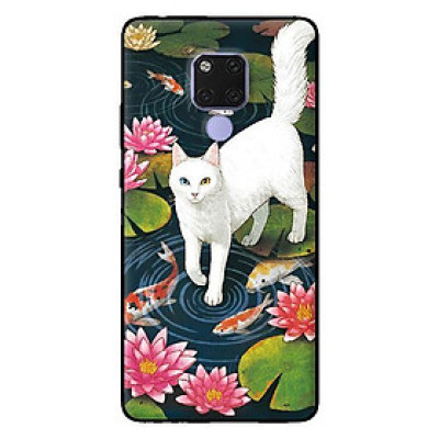 Ốp in cho Huawei Mate 20 Mèo Trắng - Hàng chính hãng