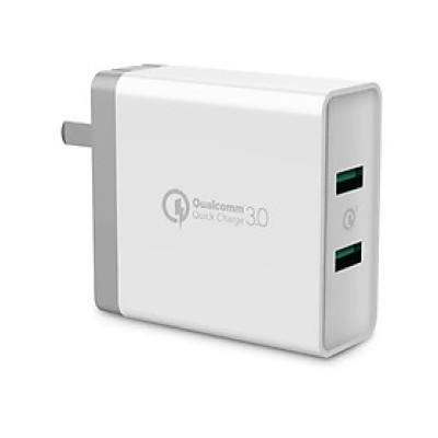 Bộ sạc nhanh 30W 2 cổng Usb Qc3.0 + Qc3.0 36W Usb Charger Quick Charge màu trắng UGREEN 40715CD161 Hàng chính hãng