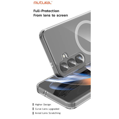 Ốp Lưng Trong Suốt cho Samsung Galaxu S25 Ultra hiệu Mutural Ice Trong Suốt Viền Chống Sốc Hỗ Trợ Sạc Không Dây Magnetic - Hàng chính hãng
