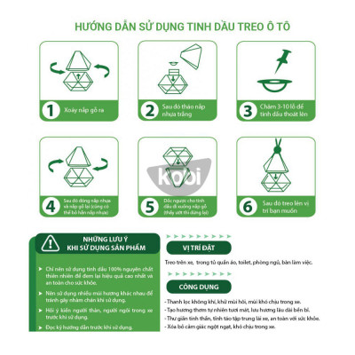 Combo 3 Tinh Dầu Hoa Lài, Phong Lữ, Oải Hương KOBI Treo Xe Ô Tô, Treo Phòng Ngủ, Treo Nhà Vệ Sinh, Treo Tủ Quần Áo, Xịt Thơm Xe, Khử Mùi Xe Mới, Chống Say Xe, Giúp Bạn Thư Giãn Trên Đường