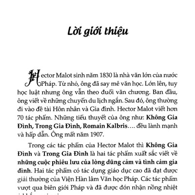 Bộ Sách Tiểu Thuyết Của Hector Malot: Không Gia Đình + Trong Gia Đình (Bộ 2 Cuốn)