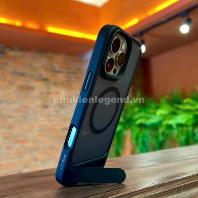 Ốp lưng cho iPhone 16 Pro hiệu Likgus VALOR hỗ trợ sạc từ , lưng nhám viền màu có giá đỡ kim loại , chống sốc chống va dập thời trang cao cấp - Hàng chính hãng