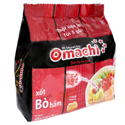 Thùng 30 gói mì khoai tây Omachi xốt bò hầm 80g