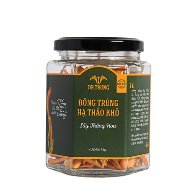 Đông trùng hạ thảo Dr. Trung Sấy thăng hoa - Loại Đặc biệt - Công thức cải tiến từ tảo Spirulina và Protein thực vật, Không sử dụng nhộng tằm, Dùng được với người ăn chay - Giúp cải thiện giấc ngủ, Tăng hệ miễn dịch, Ổn định huyết áp