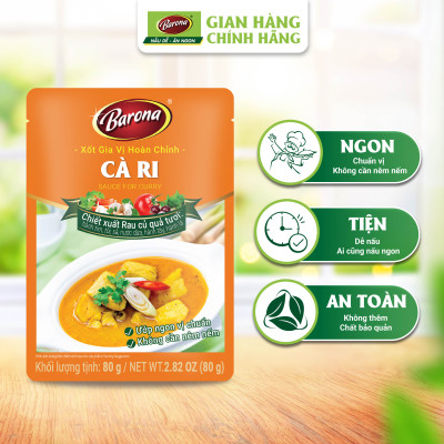 Combo 5 gói Gia Vị Cà Ri Barona 80g ướp ngon chuẩn vị không cần nêm nếm