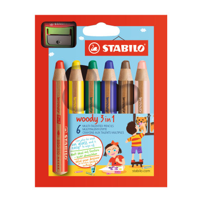 Bộ Bút Chì Màu Stabilo Woody 3-in-1 CLK880-6C