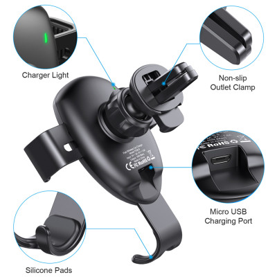 Đế sạc nhanh không dây cho xe hơi CHOETECH T536S - Hàng Chính Hãng 