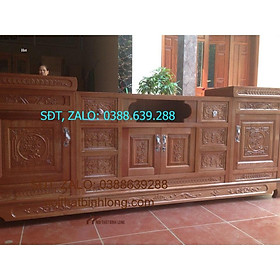 Kệ tv gỗ xoan đào 2m4