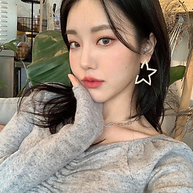 Bông tai nữ hình Ngôi sao Star bản to đính đá