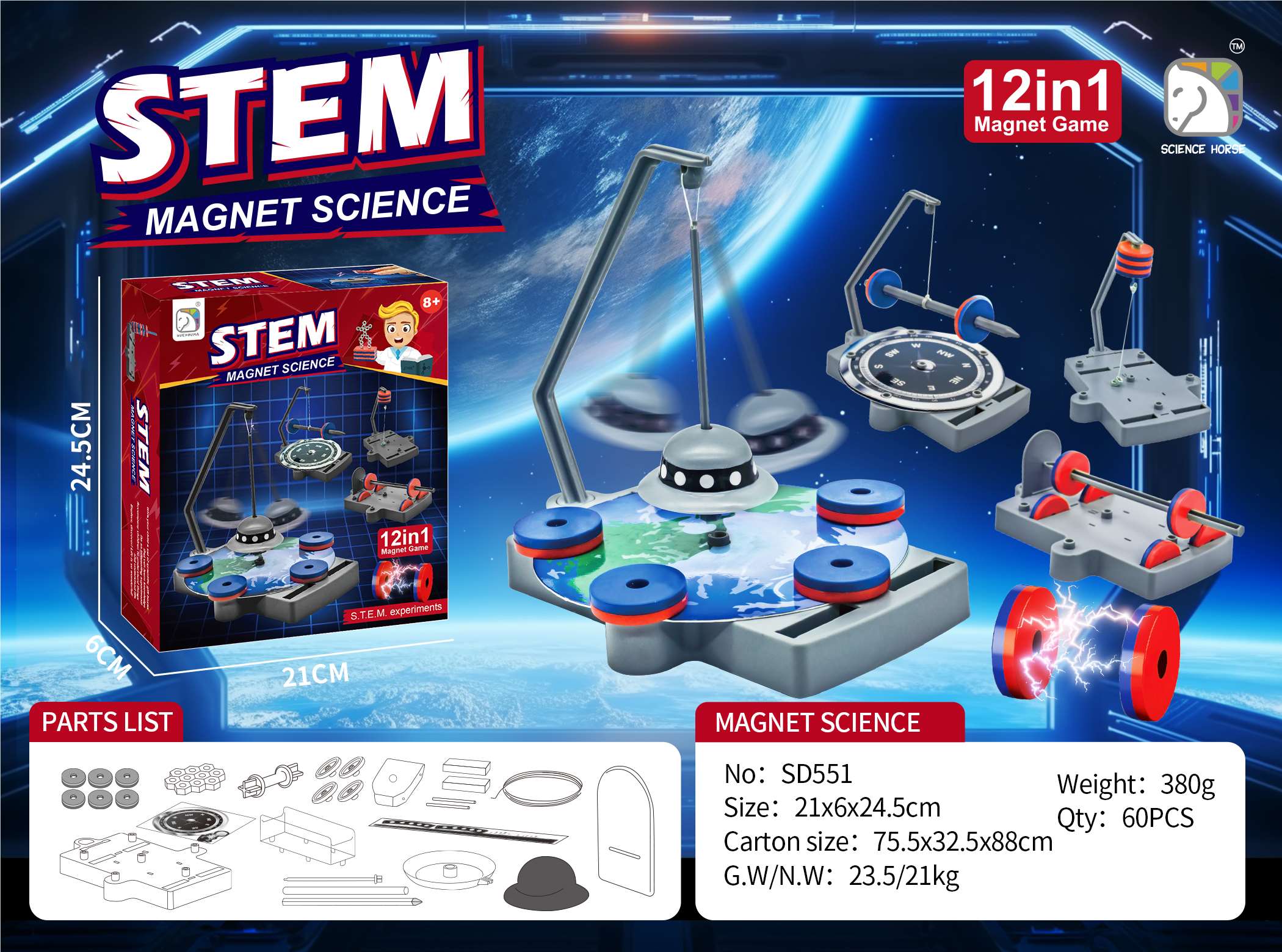 SCIENCE HORSE - SD551 - Bộ Khám Phá Khoa Học Về Nam Châm (STEAM)