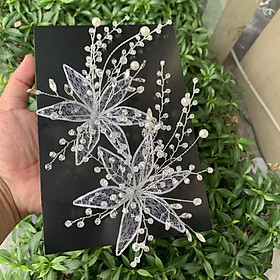 Bộ đôi cài tóc cô dâu ren pha Lê không đẹp không chuẩn hoàn tiền Giangpkc 5/2021