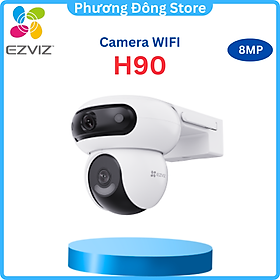 Camera 2 Mắt Ezviz H90 Dual Lens 2K+ (4MP+4MP), Hồng Ngoại 30m, Đàm Thoại 2 Chiều, Đèn Còi Báo Động - Hàng chính hãng