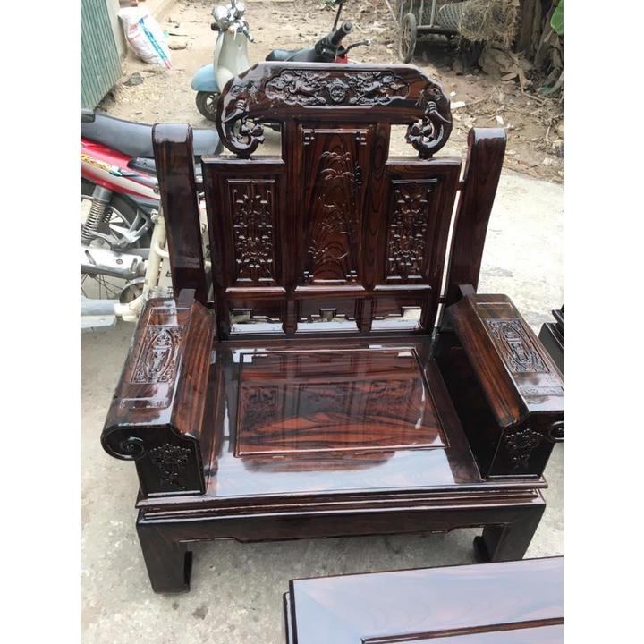 Bộ bàn ghế phòng khách âu á hộp trương voi gỗ sồi mỹ 2m2